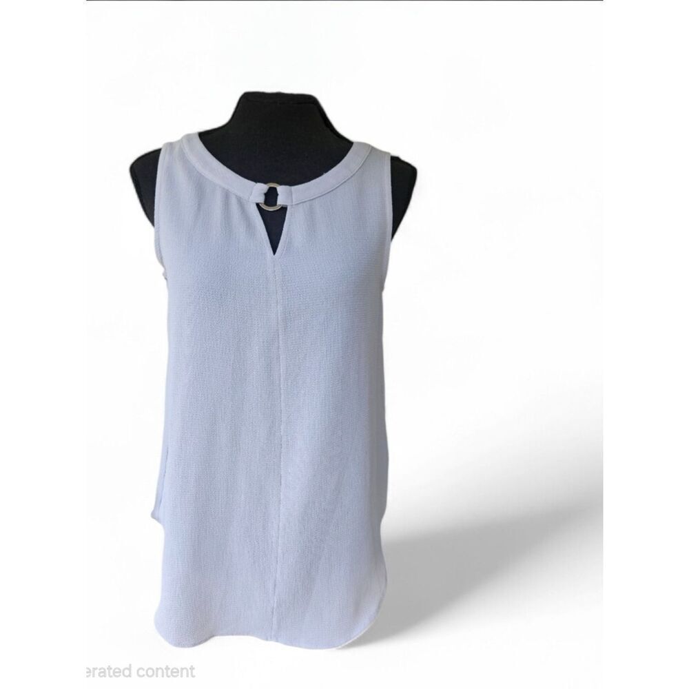 Sami & Jo Light Gray Sleeveless Keyhole Top High Low Hem Size Small